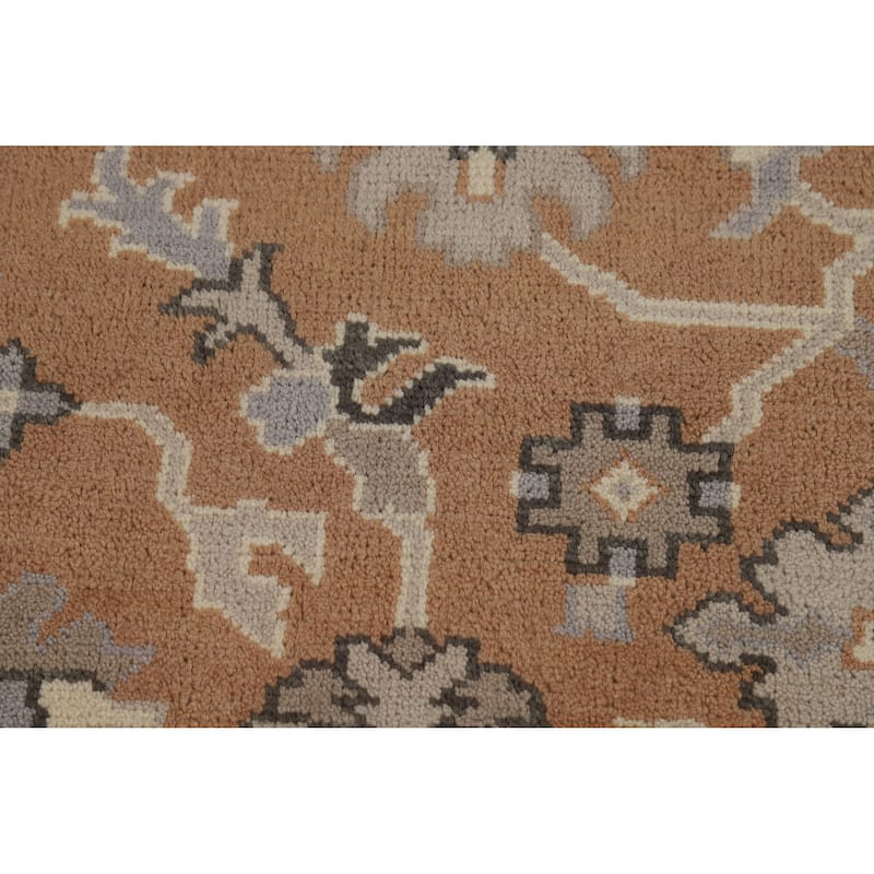 Transitional Oushak Indian Area Rug Handmade Wool Carpet - 8'2"x 9'10"