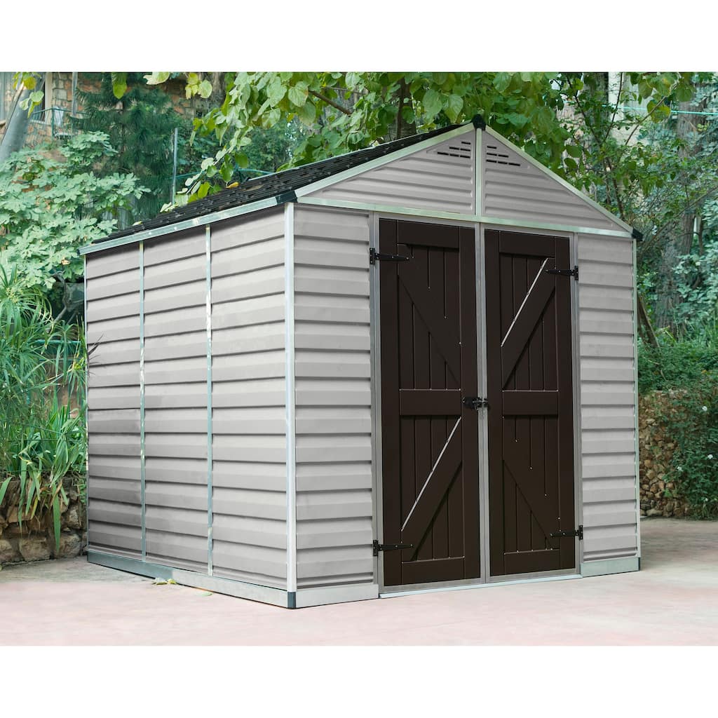 SkyLight 8ft x8ft Tan Garden Outdoor Storage Shed - 8ft. x8ft.