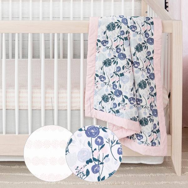 slide 2 of 5, aden + anais Essentials 3-piece bedding, pink Flowers Bloom