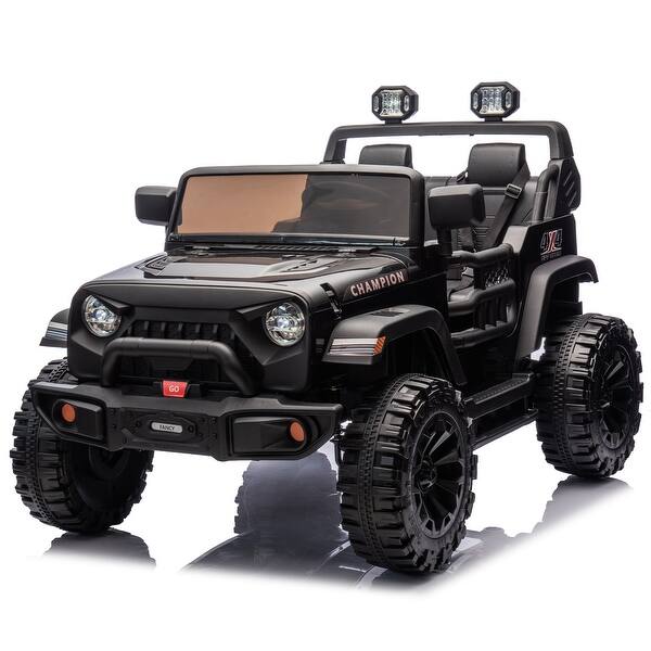 slide 2 of 9, 24V Two-Seater Kids Ride-On Electric Car with Parental Control - 400W Motor, Bluetooth, USB, 1.86-4.35 MPH (Ages 3+) Black