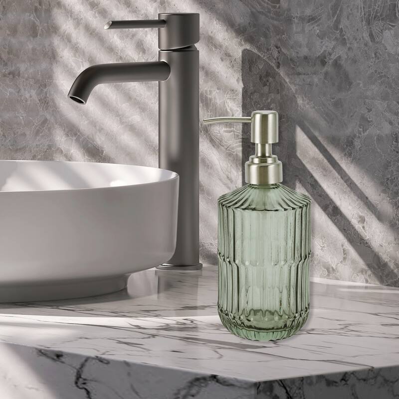 Simple Vertical Lines Soap Pump Dispenser for Bath 450ml 1 Pcs