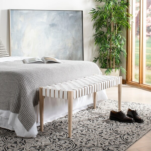 Woven bedroom bench online