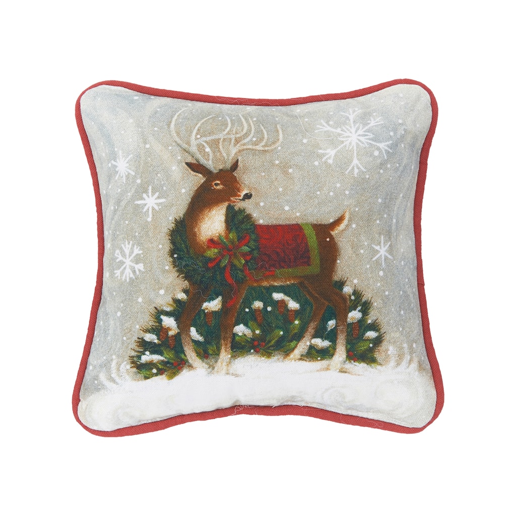 Woodland Deer Petite Printed Throw Pillow