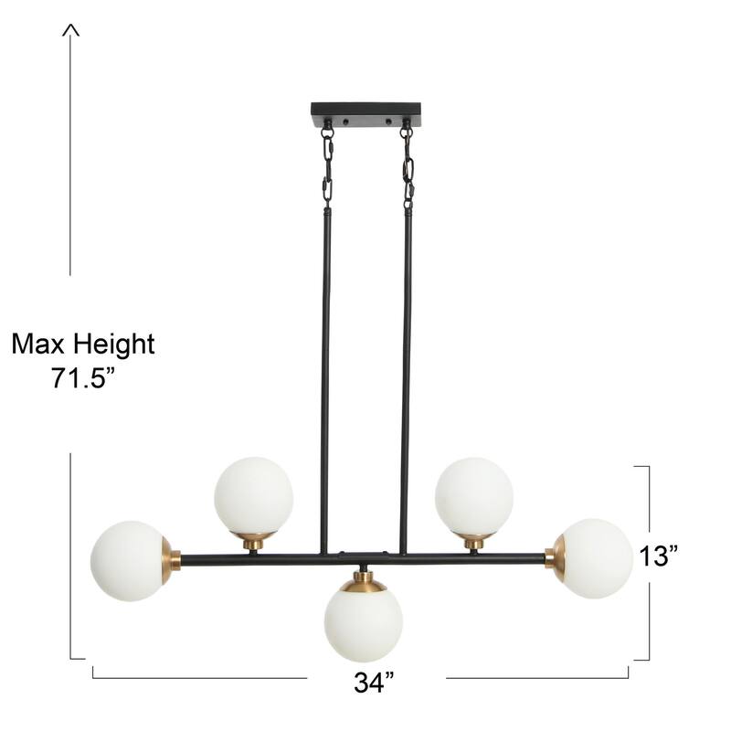 Robert Stevenson Lighting Lorne - Metal and Frosted Glass Chandelier