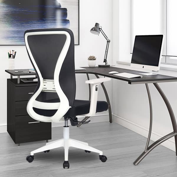 Armless Small Home Office Desk Chair, Ergonomic Low Back Computer Chair,  Adjustable Rolling Swivel Task Chair with Lumbar Support for Small Space, 1  Pack, Grey 
