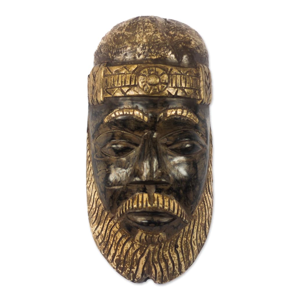 Novica Handmade Bearded Nii Amugi African Wood Mask