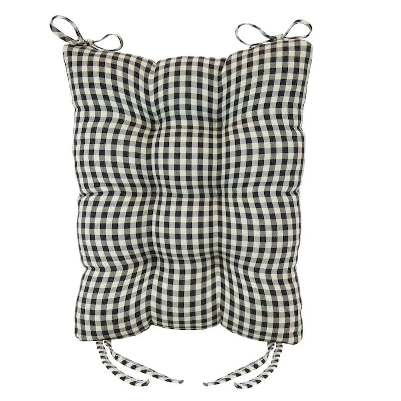 Gripper Gingham Rocking Chair Seat Cushion Set with Gripper Backing