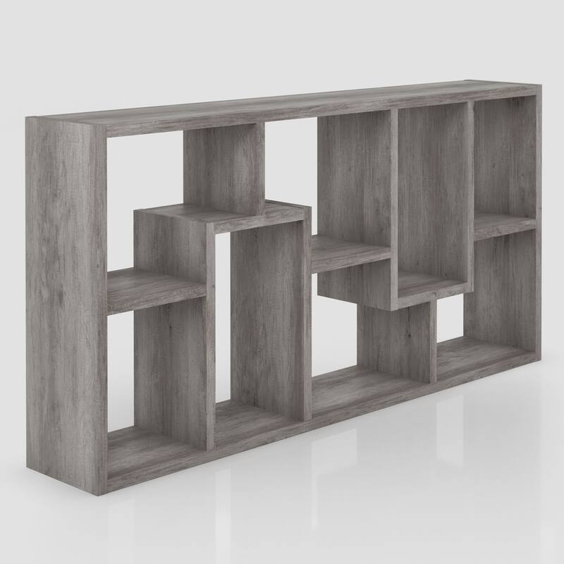DH BASIC Modern Grey 71-inch 8-Open Shelf Display Bookcase by Denhour