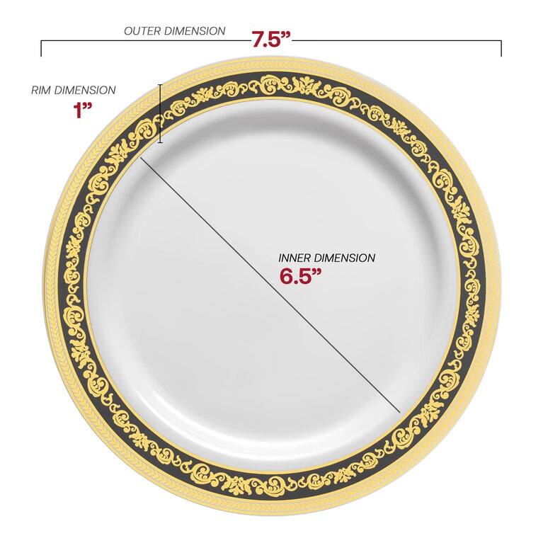 Shiny Royal Rim Disposable Plastic Plate Packs - Party Supplies