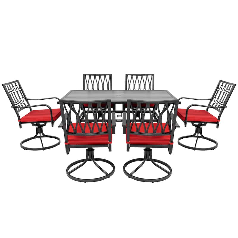 Outdoor Patio Bistro Set With Swivel Chairs