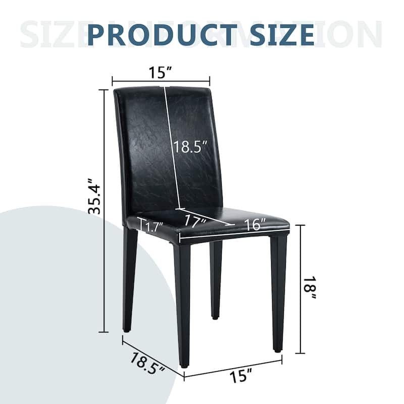 Set Of 4, Versatile & Comfortable PU Dining Chairs - Simple Elegant Design for Daily Use