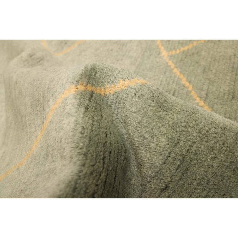 ECARPETGALLERY Hand-knotted Pak Finest Marrakesh Light Green Wool Rug - 9'0 x 12'3