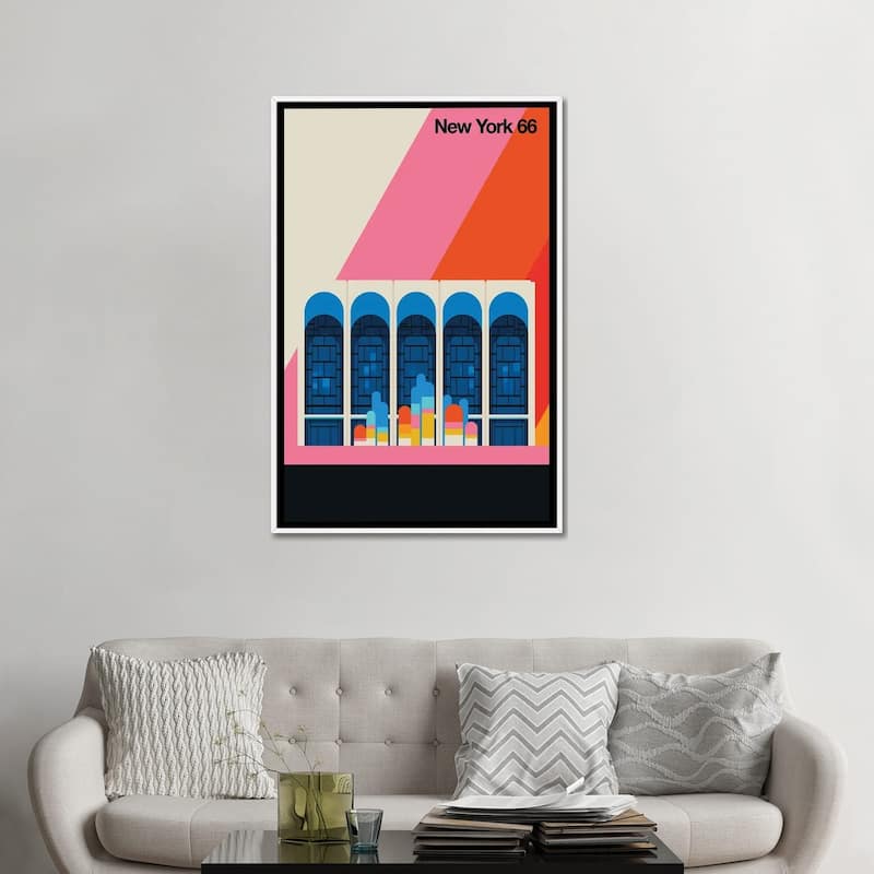 iCanvas "New York 66" by Bo Lundberg Framed Canvas Print