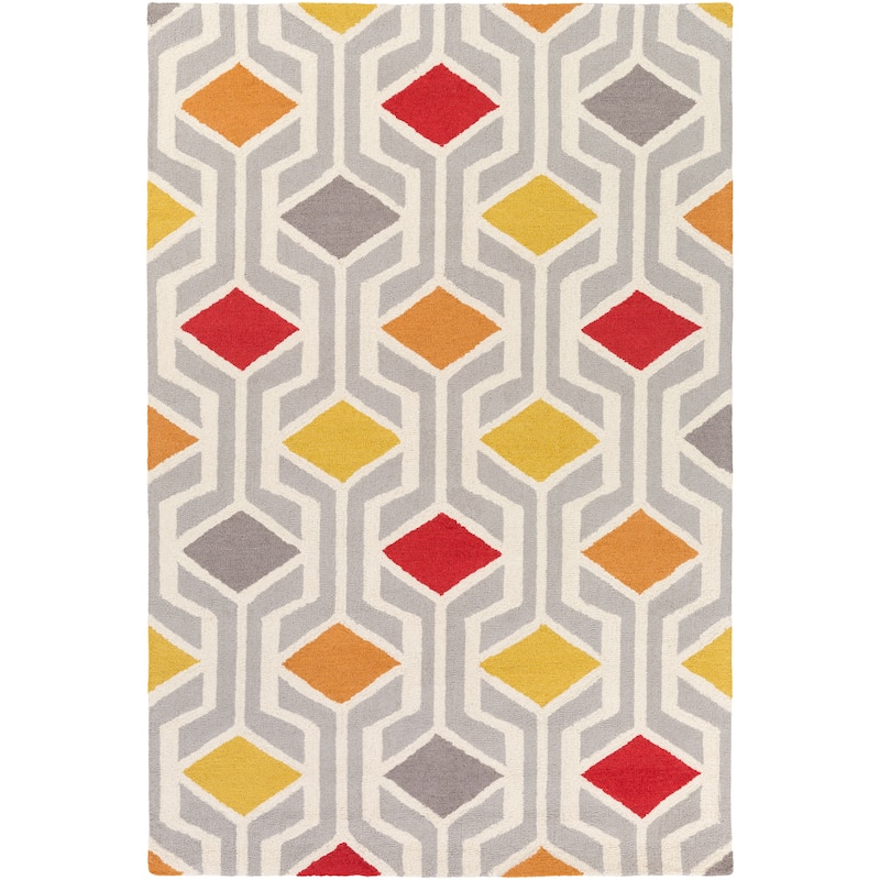 Pass Hand-Tufted Retro Geometric Wool Rug (7'6 x 9'6)