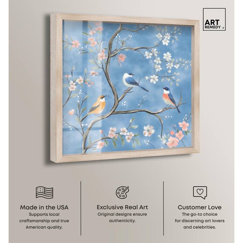 Birds in the Branches II Shadowbox by Art Remedy