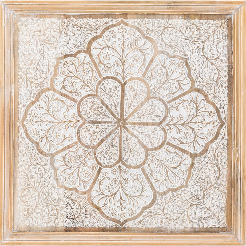 Artistic Weavers Gabriela Hand Carved Wood Floral Wall Art - Brown