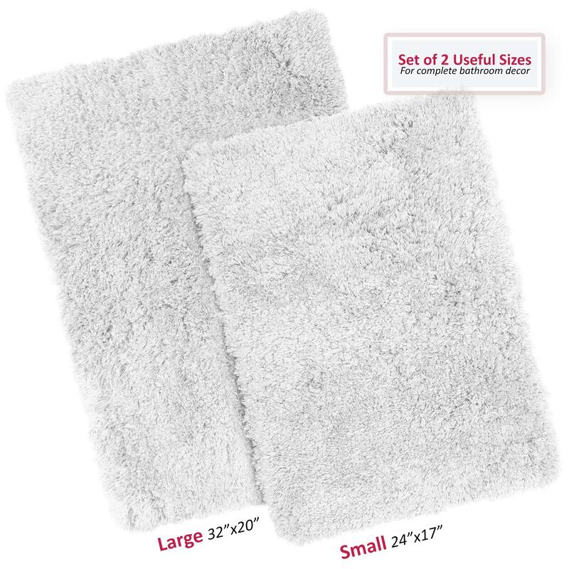 Porch & Den Lorena Shaggy/ Non-slip Rubber Backed Bath Rug Set