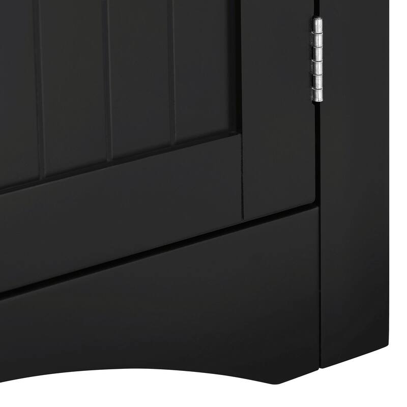 Free-Standing Corner Storage: Perfect for Bathroom, Kitchen, and Living Room. Features Doors, Shelves