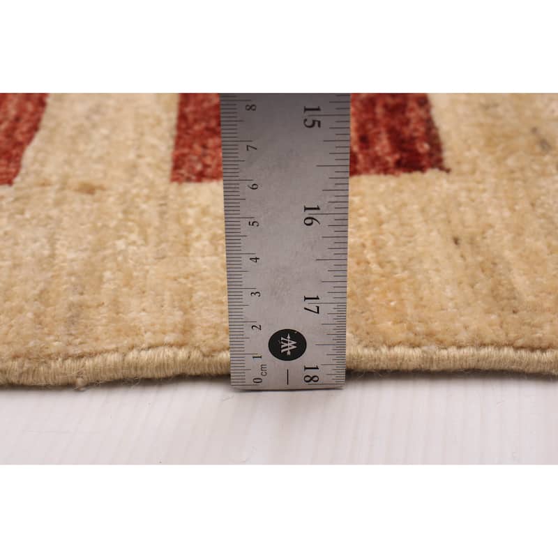 ECARPETGALLERY Hand-knotted Finest Peshawar Ziegler Ivory Wool Rug - 5'10 x 8'11