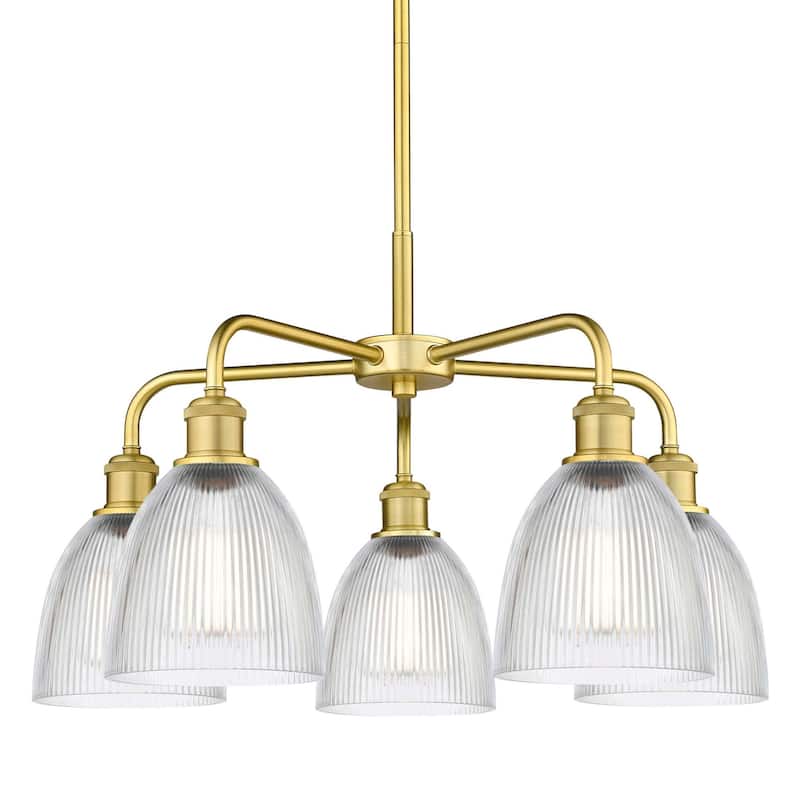 Innovations Lighting 516-5CR-15-24 Castile Chandelier Castile 5 Light - Satin Gold / Clear