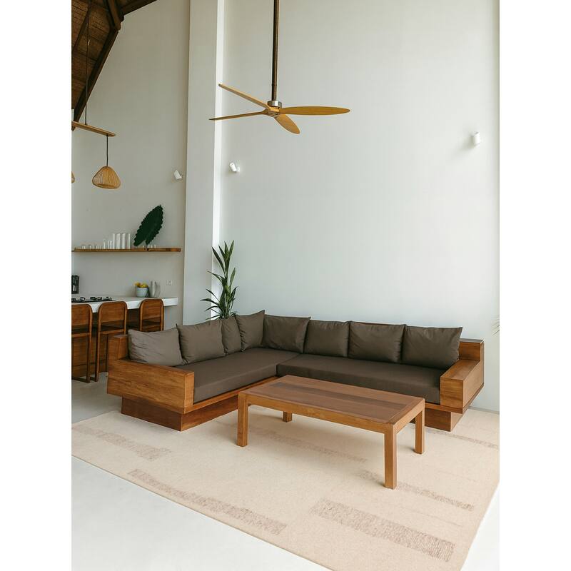 ECARPETGALLERY Hand Woven Looma Cream Wool Rug - 7'8 x 9'8