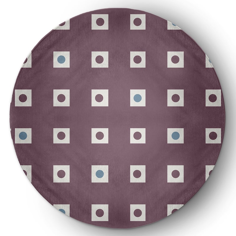 Li'l Boxes Indoor/Outdoor Rug - Dusty Purple - 5' Round