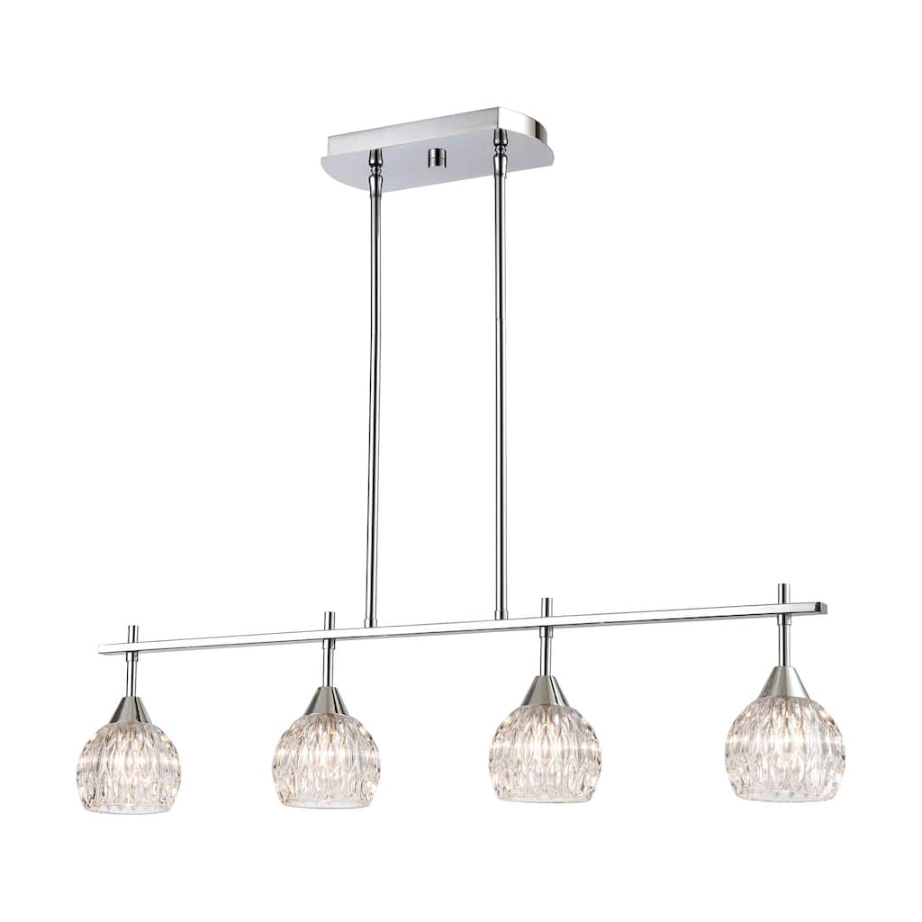 Kersey 34-inch Wide 4-Light Linear Chandelier in Polished Chrome