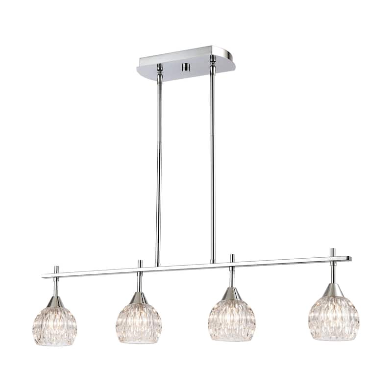 Kersey 34-inch Wide 4-Light Linear Chandelier in Polished Chrome