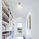 preview thumbnail 5 of 6, Vintage Gold 1-Light Bell Shape Transparent Glass Style Semi Flush Mount Lamp