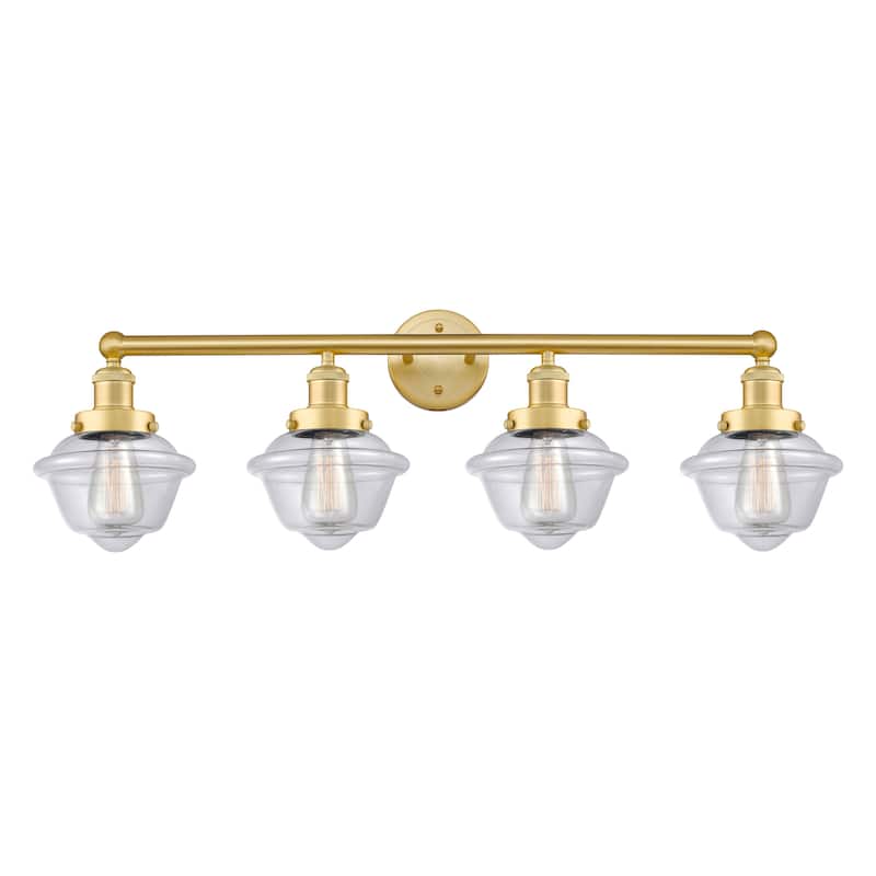 Innovations Lighting Oxford - 4 Light 34" Bath Vanity Light - Clear/Satin Gold