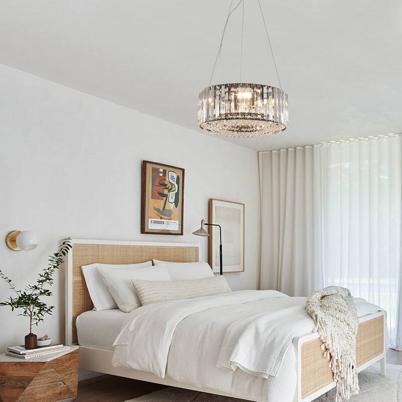 5-Light Modern Pendant Design Crystal Hanging Linear Chandelier Lighting for Dining Room Kitchen Island