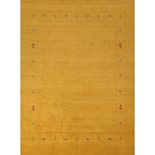 Gabbeh Gold Rugs Gold Yellow Tribal Gabbeh Oriental Area Rug Handmade Wool Carpet - 8'1 ...