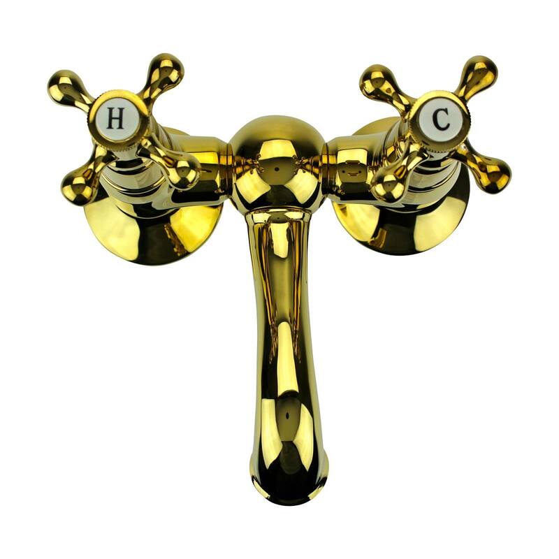 Tub Faucet Solid Brass Bridge 2 Cross Handle 4" Centerset Renovators Supply