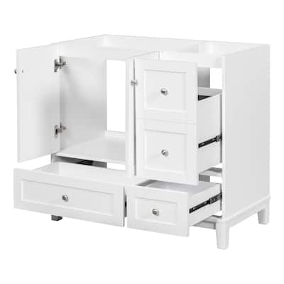 (Cabinet Only) Bathroom Vanity Base Cabinet with 2 Doors & 3 Drawers