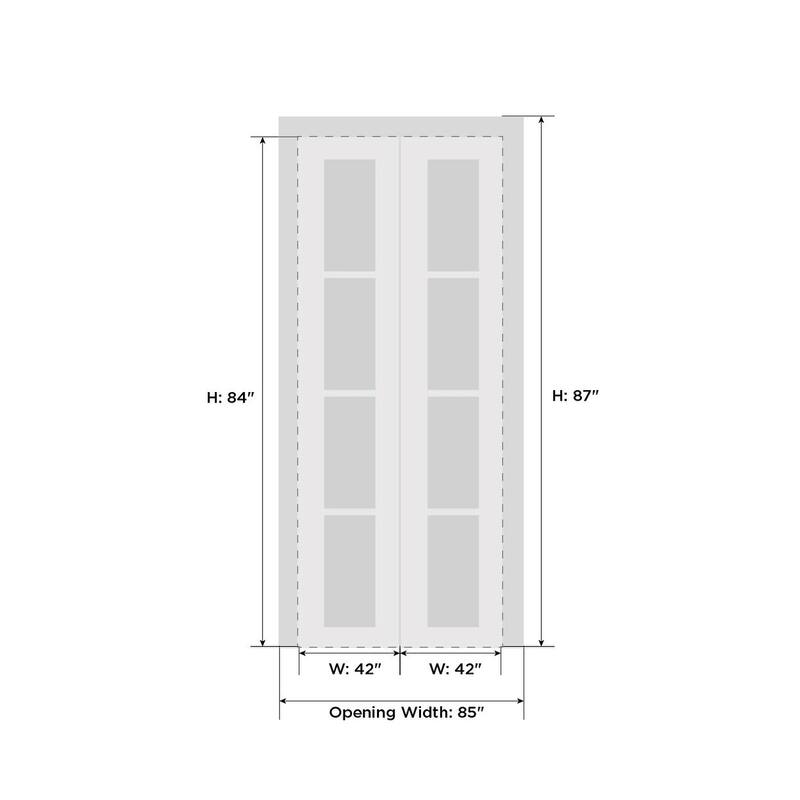 SartoDoors Lucia 2555 | Closet Door Bi-fold Door | Solid Wood w/ Glass | Hardware Set | 18x80, Matte Black Bedroom Door