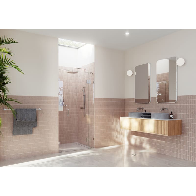 Glass Warehouse GHF-37.75 Stellar 78" High x 37-3/4" Wide Hinged - Brushed Nickel