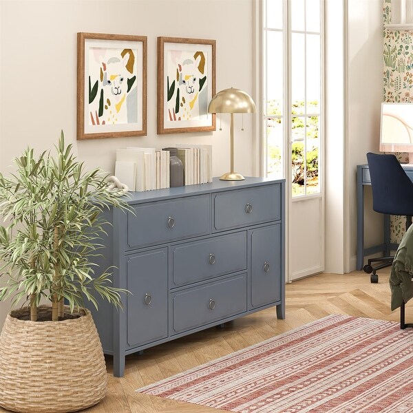 The Novogratz Her Majesty 4 Drawer/2 Door Wide Dresser - Bed Bath