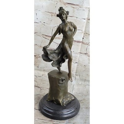Handmade Detailed Collector Collectible Dancer By Vallet Bronze Sculpture Home
