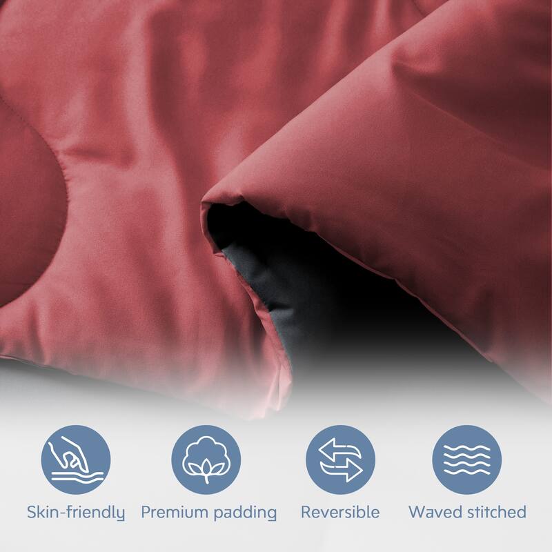 Lightweight Reversible Microfiber Down Alternative Comforter Set