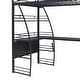 preview thumbnail 4 of 10, Black High Loft Bed w/ L-Shaped Desk and Storage Shelves, Metal Platform Bed w/ Curved Guardrail, USB Ports & Wireless Charging