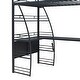 preview thumbnail 12 of 12, Stylish Twin Size Loft Bed with 4 Layers of Shelves, L-shaped Desk, a set of Sockets, USB Ports and and Wireless Charging, Black