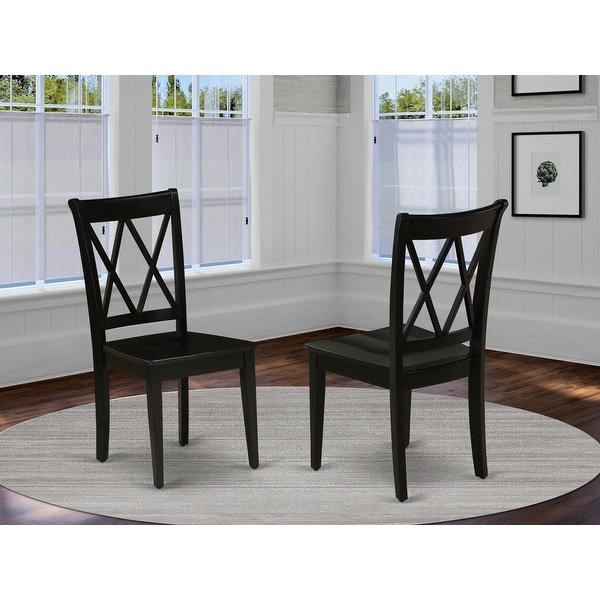 East West Furniture Clarksville Dining Chairs Double Cross Back