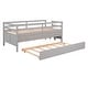 preview thumbnail 11 of 15, Low Loft Bed Twin Size with Trundle, ladder and Storage Drawers, Grey