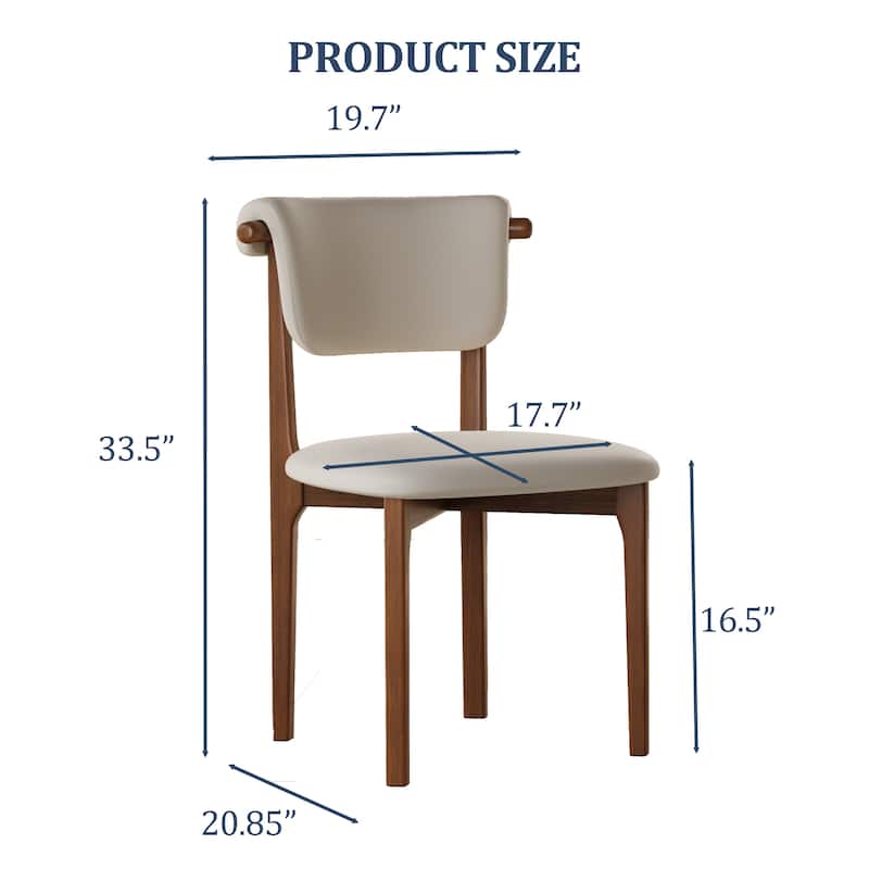 Modern Not Assembled Need Faux Leather Dining chairs, Beige, Solid Wood legs, Mid Century Kitchen Chairs for Diningroom