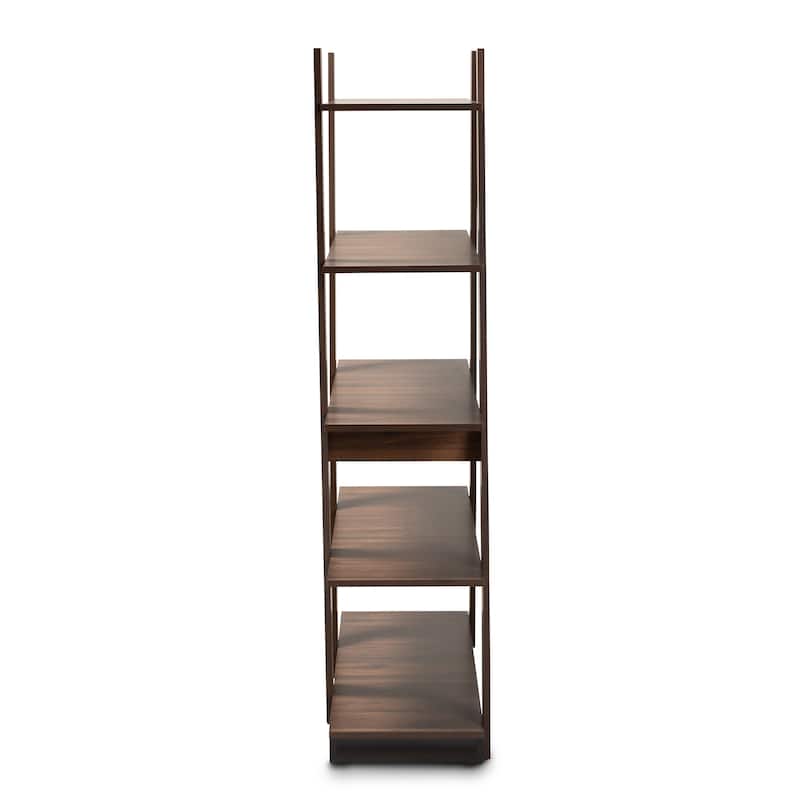 Michio Modern and Contemporary 5-Tier Wood Geometric Display Shelf