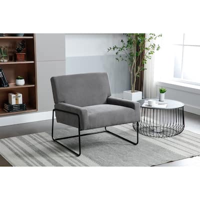 Accent Chair Armchair with Metal Frame, Velvet Upholstered Single Chair