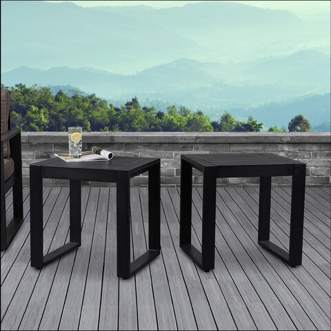 Baltic 20" Set of 2 End Tables Black by Real Flame - 20L x 18W x 20.5H