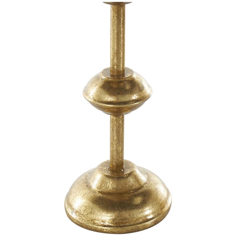 Metal Slim Decorative Candle Holder with Floating Spheres - Set of 3 Gold - Roche River Decor
