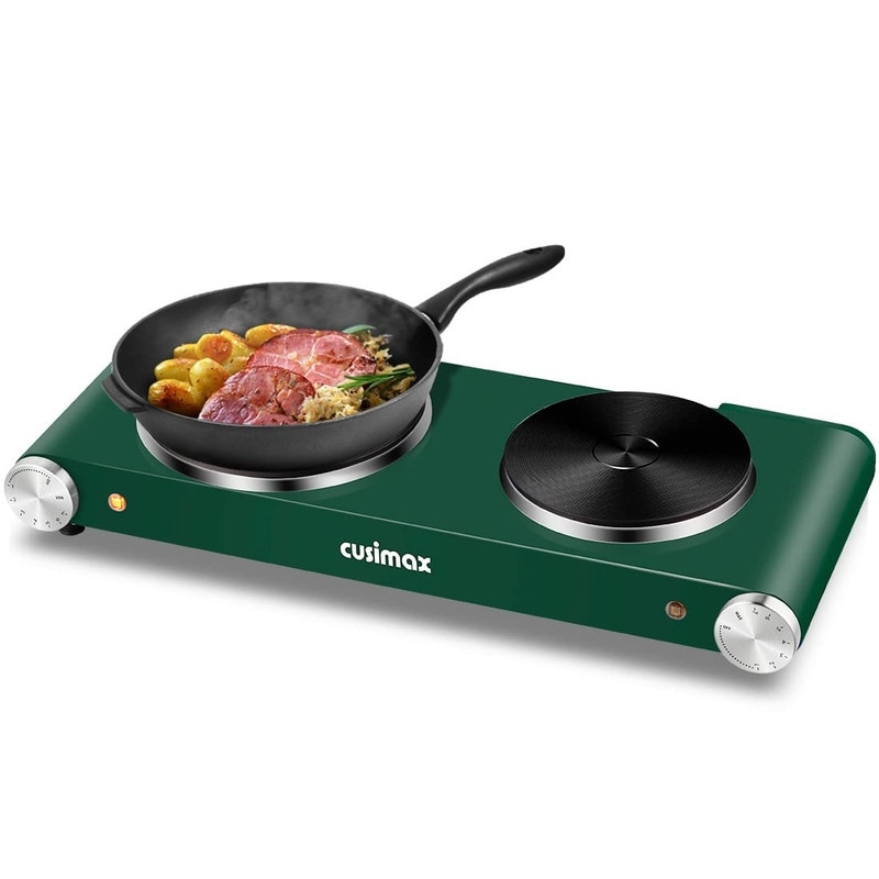 Elexnux 1800W Portable Hot Plate 7.6 in. Electric Stove Countertop Double  Burners With Adjustable Temperature Control - On Sale - Bed Bath & Beyond -  38104521