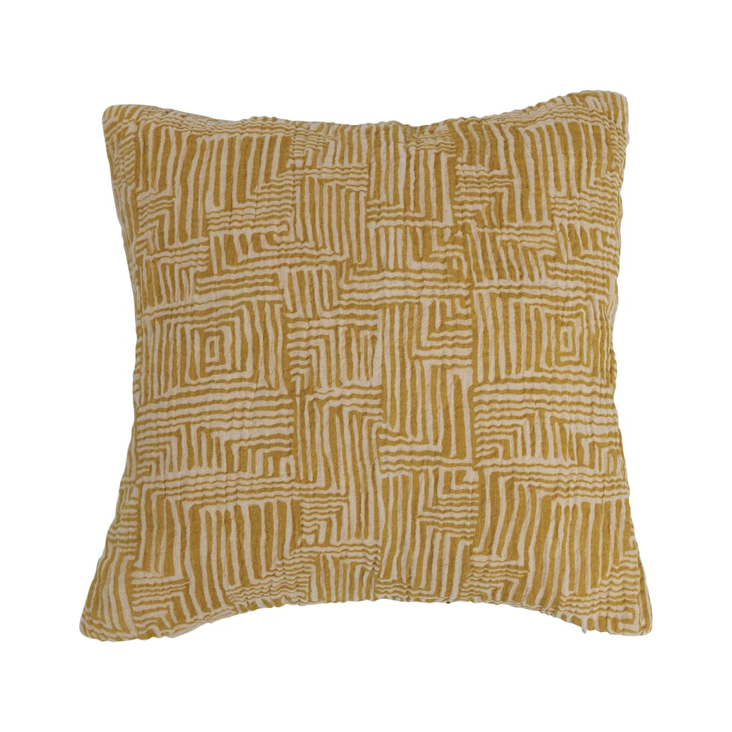 Cotton Pillow with Kuba Cloth Pattern